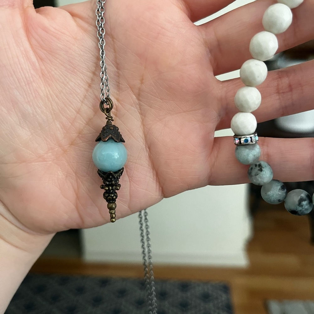 Elegant Blue Lagoon Necklace and Bracelet set